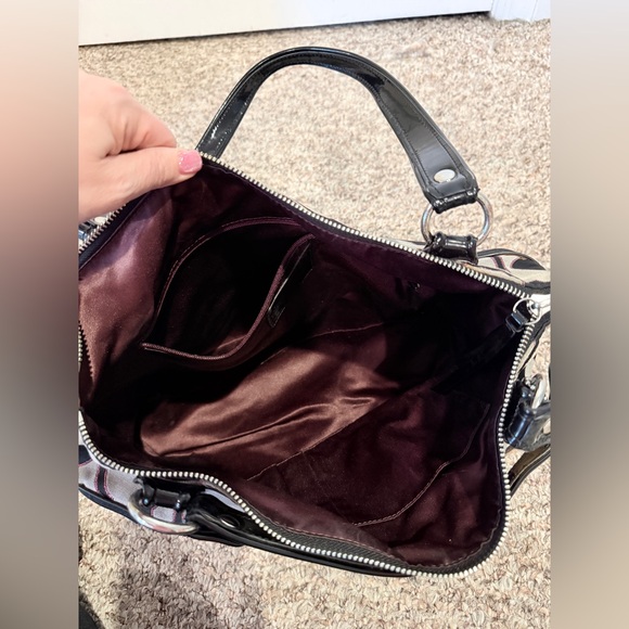 Coach Monogram Shoulder Bag in Black and Gray - Picture 3 of 4